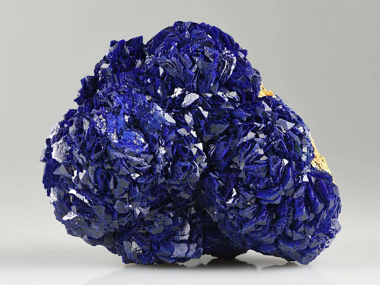 Cluster of deep-blue azurite crystals