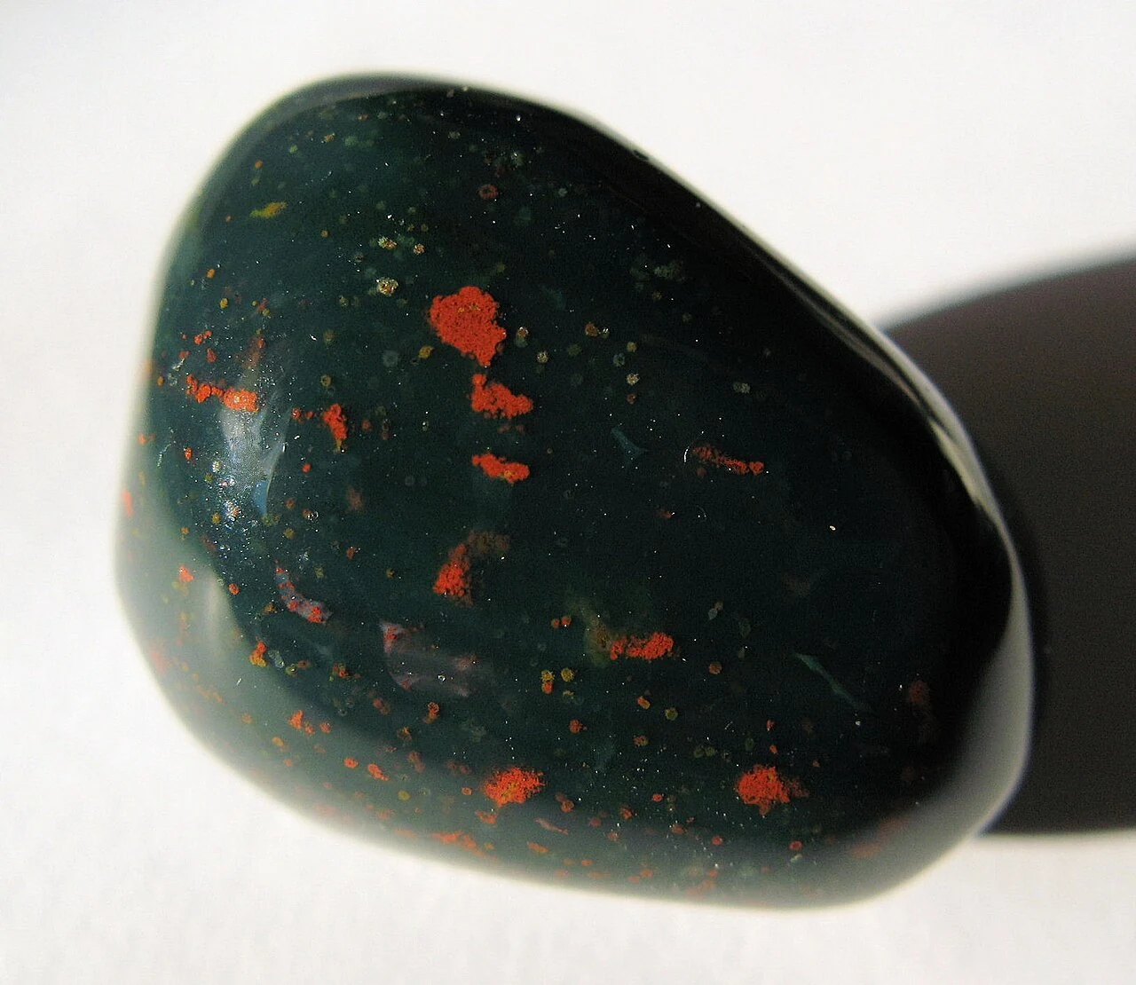 Polished bloodstone with red flecks