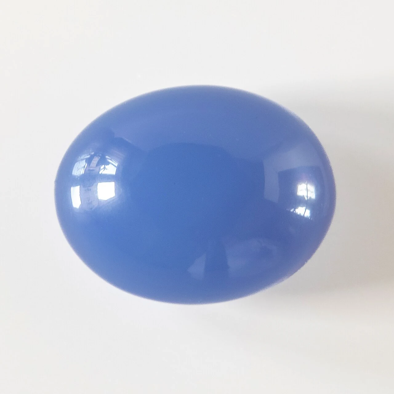 Blue oval chalcedony cabochon