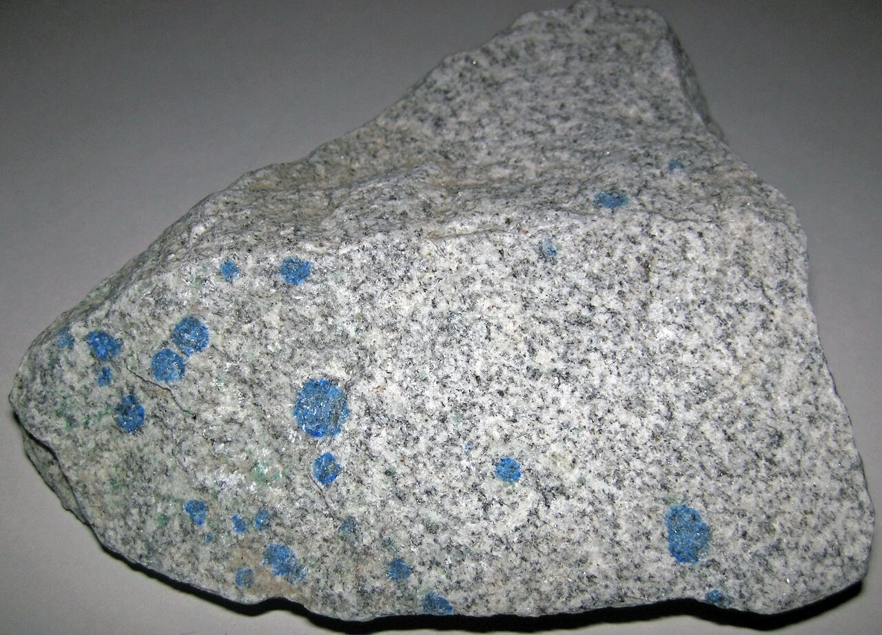 Rough K2 rock with blue azurite spots
