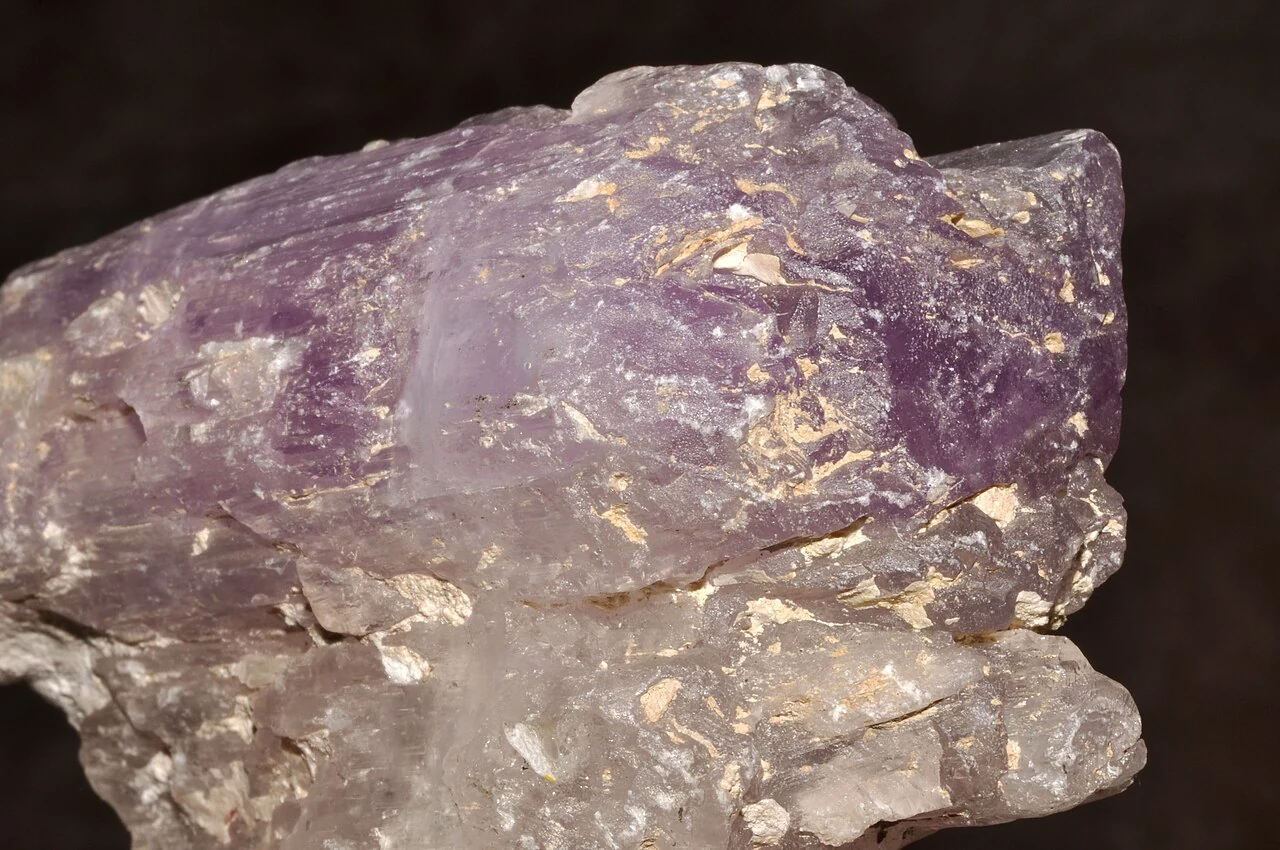 Violet-pink kunzite crystal from Brazil