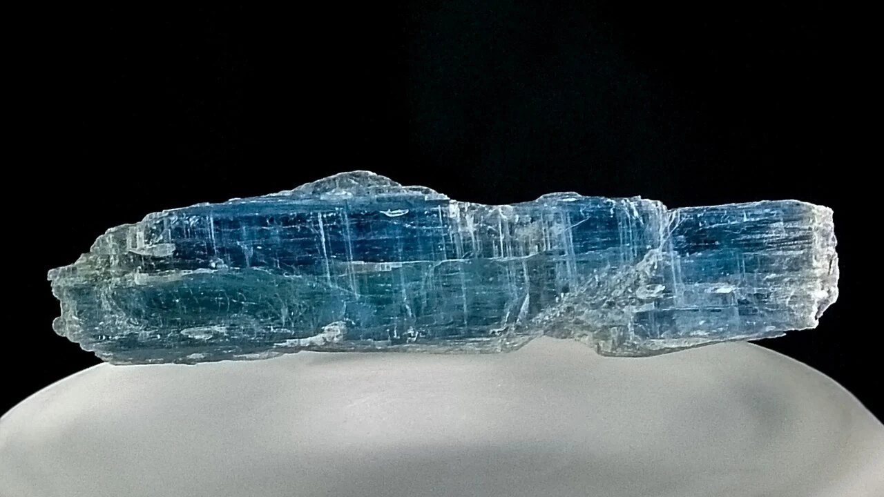 Blue elongated kyanite crystal