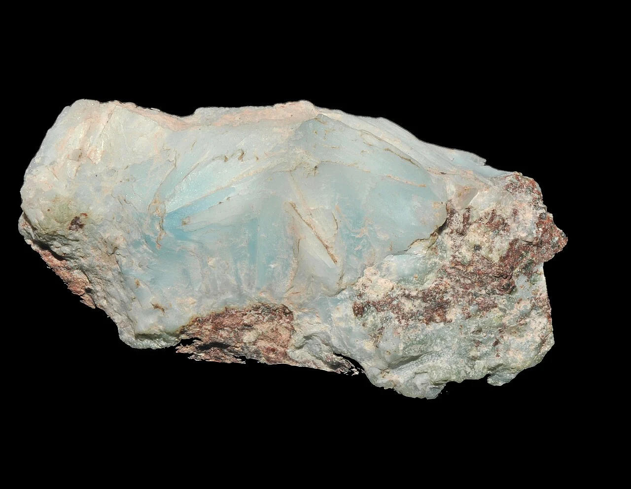 Rough larimar with blue zones