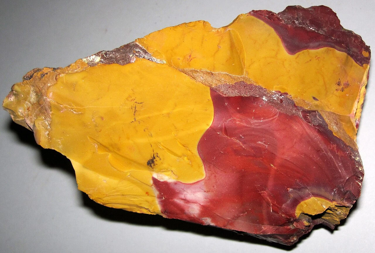 Yellow-red rough mookaite from Western Australia