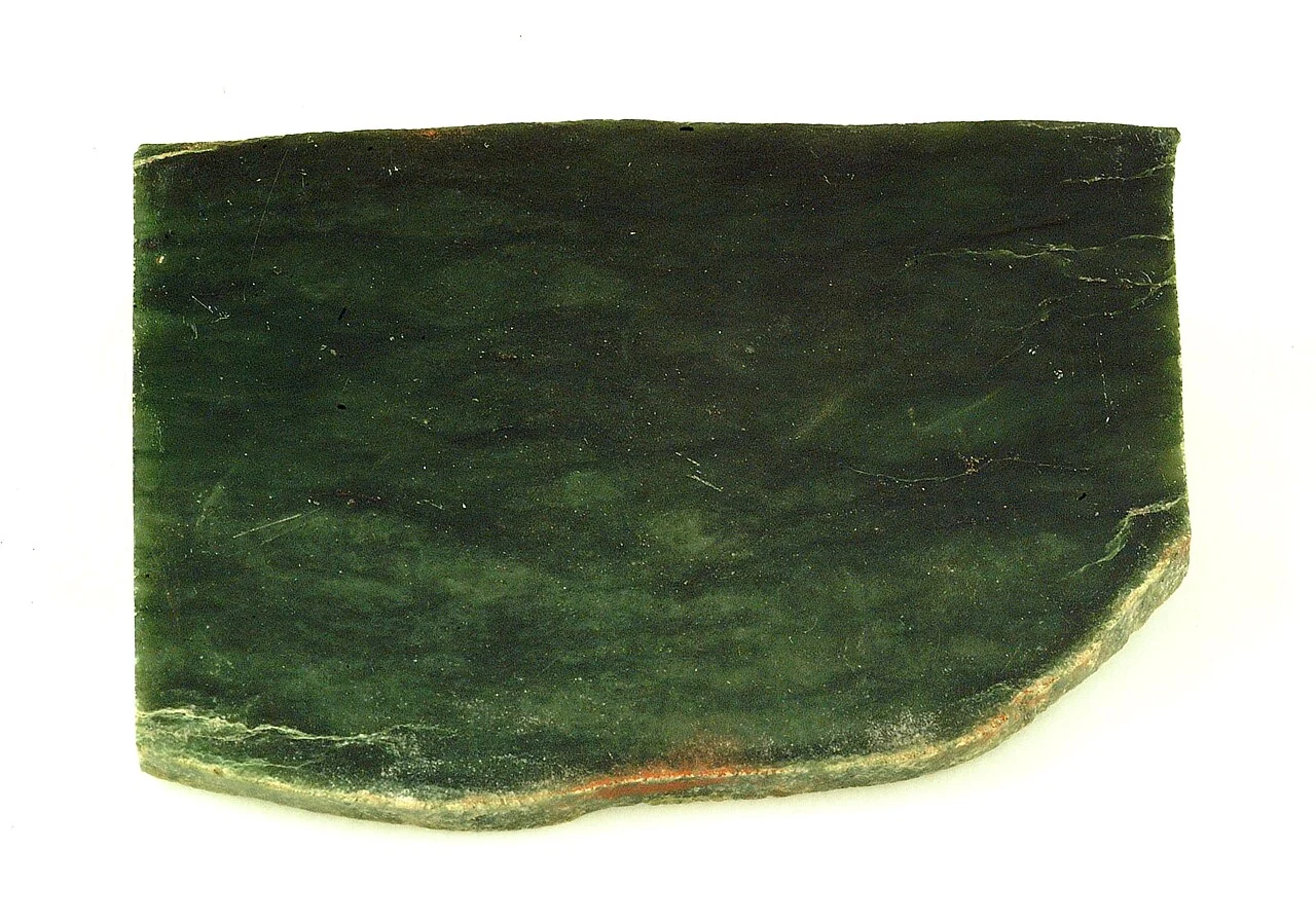 Dark green nephrite section from New Zealand