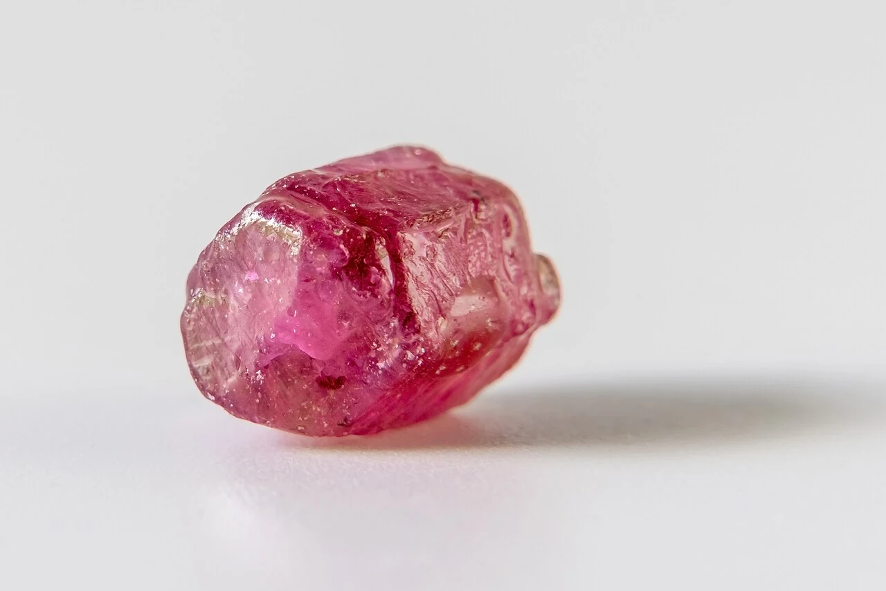 Single red ruby crystal