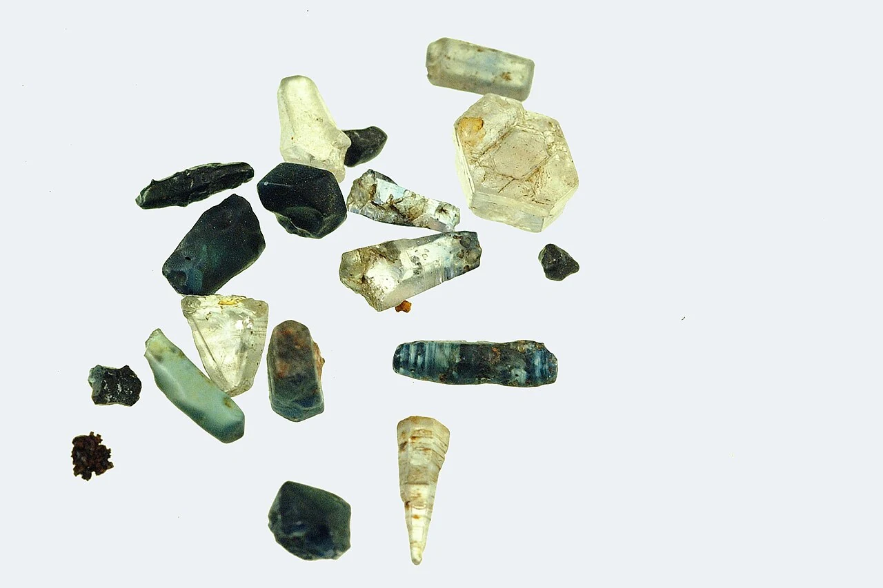 Group of small rough sapphires from near Mogok