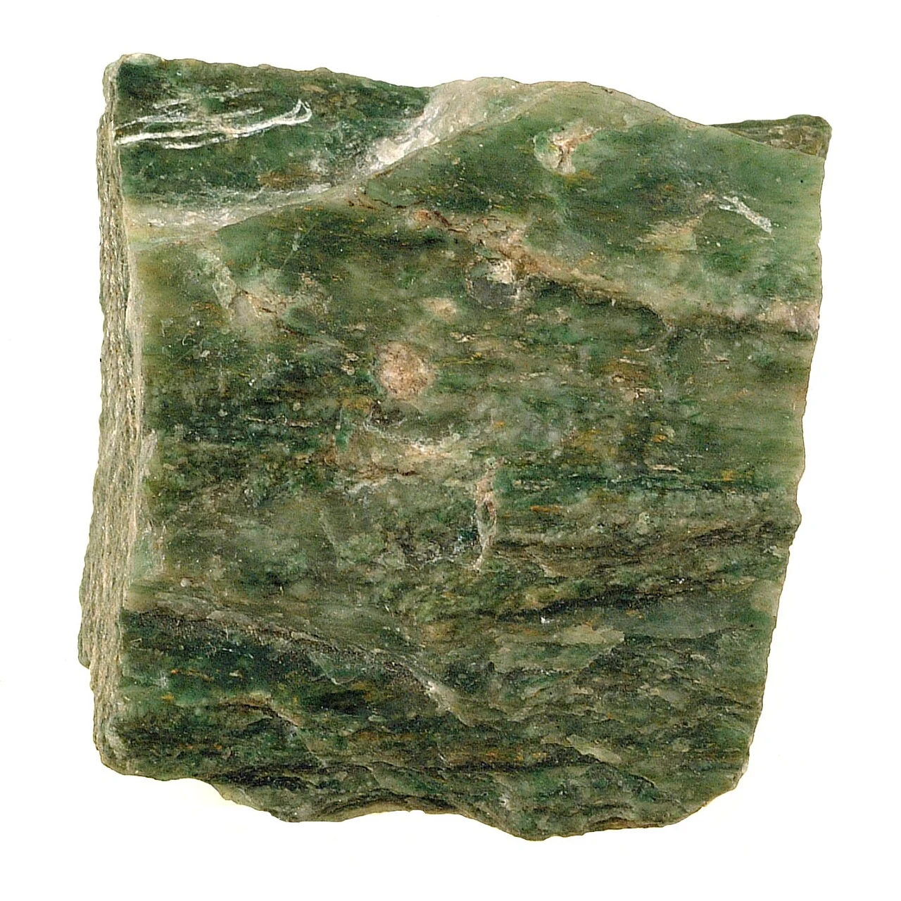 Green rough specimen of a serpentine-group mineral