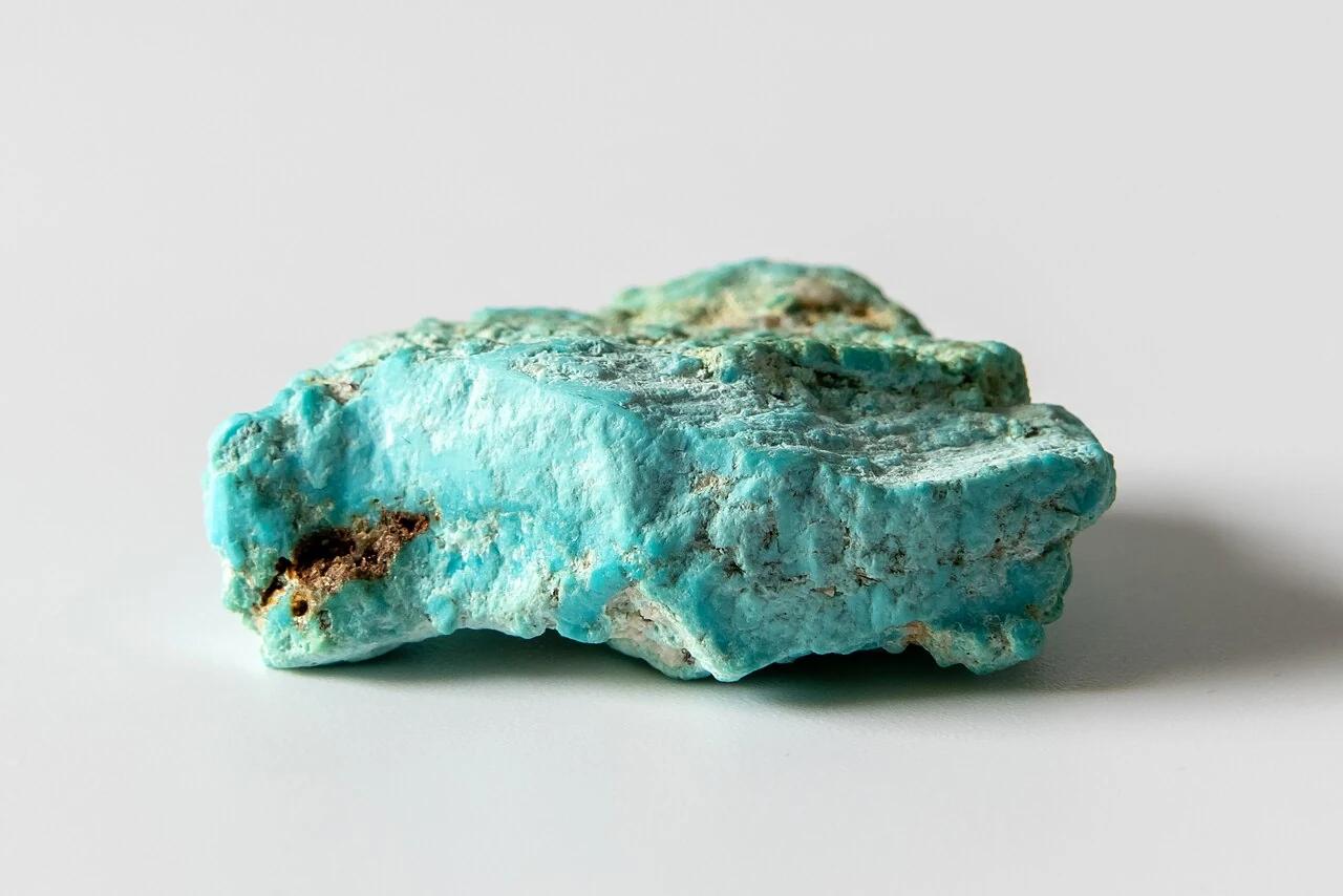 Rough turquoise from Arizona on a light background
