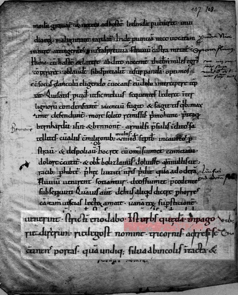 A photograph of a manuscript page of Thietmar's chronicle, identified by the source as the beginning of the Riedegost description.